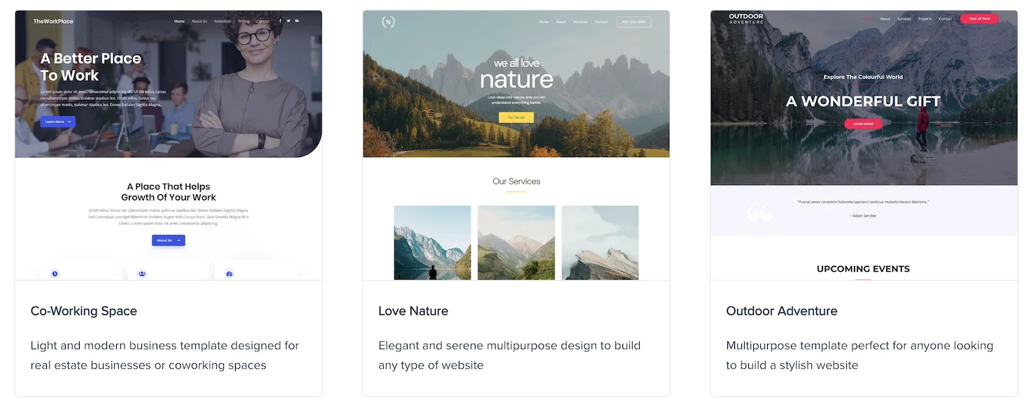 astra wordpress theme starter templates