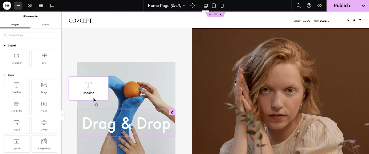 wordpress page builder plugin elementor