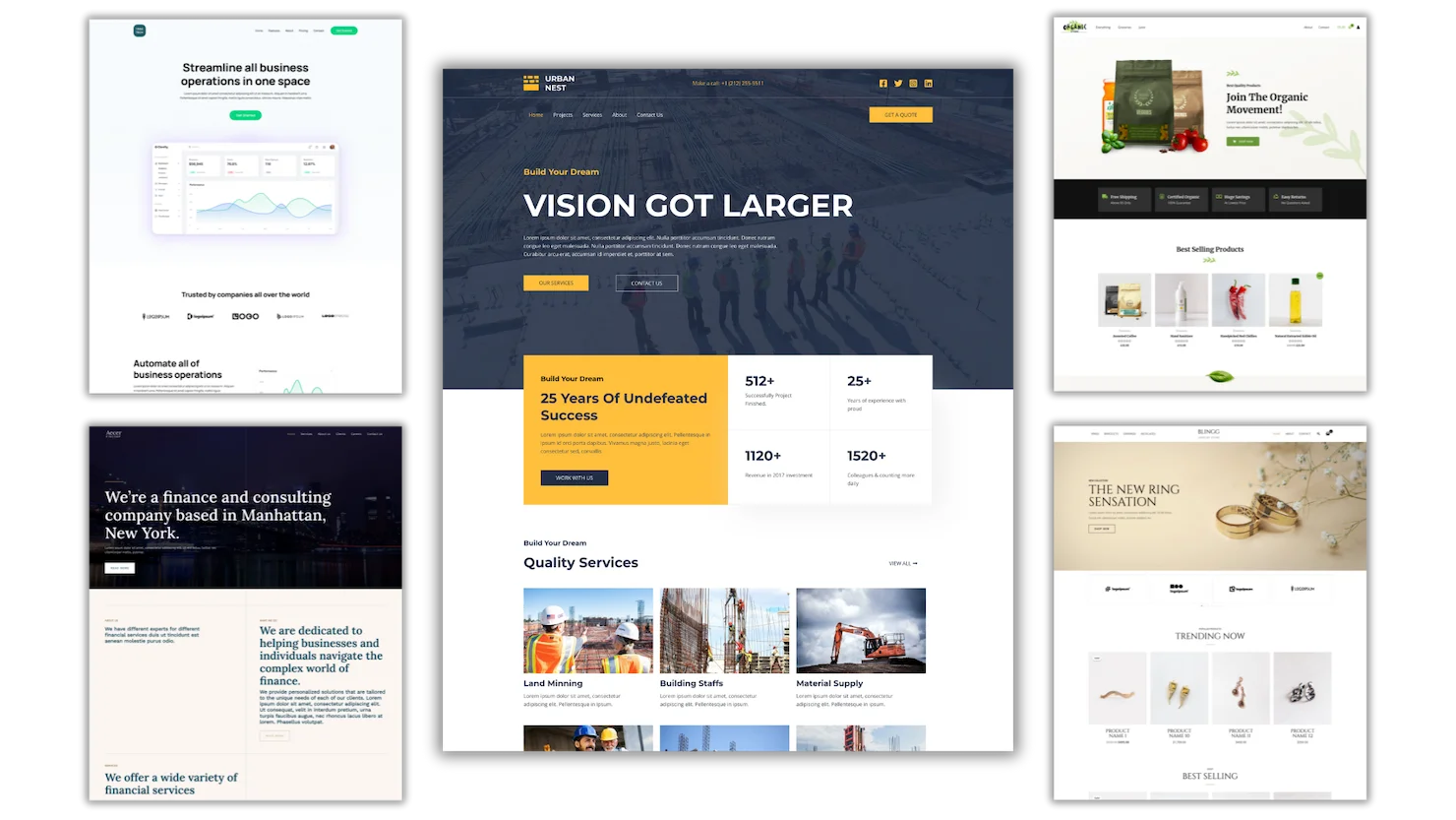 example websites created with the astra wordpress theme